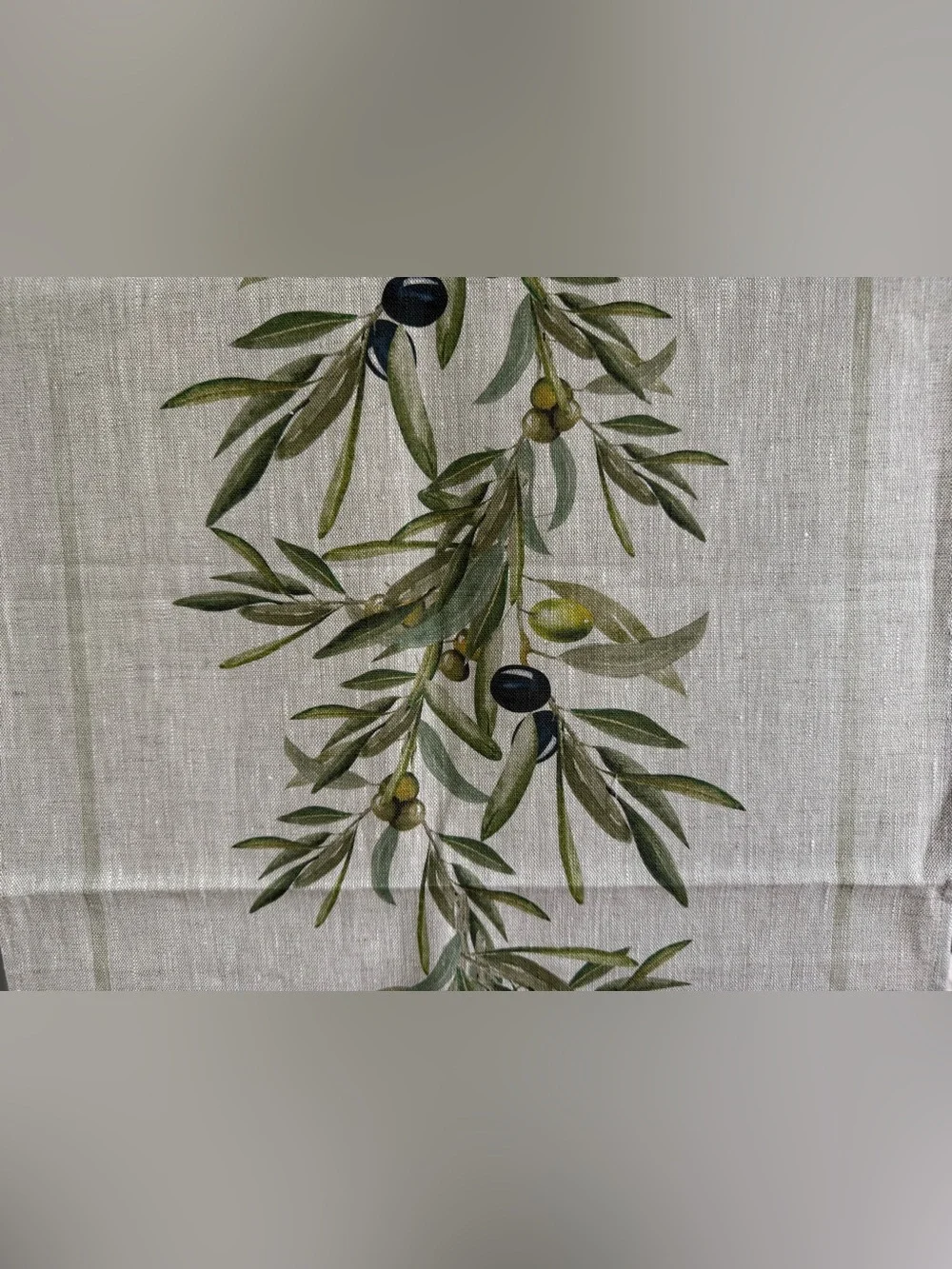 Art on Linen 18” x 90” Handmade in Lithuania Olive BranchTable Runner NWT